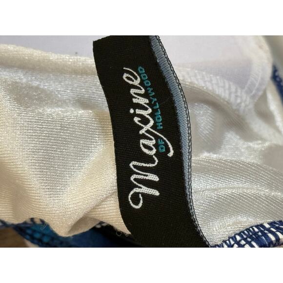 Maxine of Hollywood Swimsuit‎ Women 10 Blue One Piece Beach Tropical Vacation - Picture 7 of 8